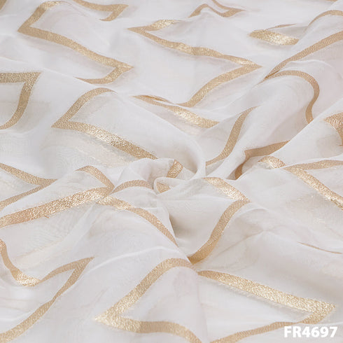 Dyeable Zari Organza Fabric-FR4697